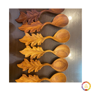 <b>Wooden</b> spoon natural acacia wood <b>cooking</b> and serving <b>utensil</b> handmade kitchen tool from Vietnam - Product Image 2