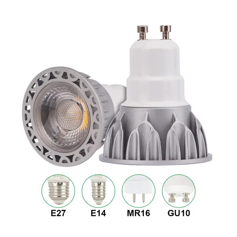 Led ánh sáng bóng đèn cup tùy chỉnh cơ sở đèn MR16 GU10 E27 E14 Spotlight chống chói 3W 5W 7W par20 Led Mini Đèn tại chỗ