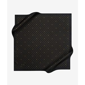 Black Cotton Square Scarf with Geometric Pattern - Product Image 2