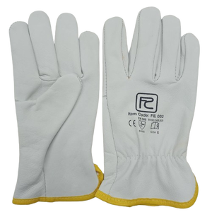 Guantes de conductor Premium XL Cuero dividido de vaca con revestimiento de látex impermeable Diseño DE SEGURIDAD anticorte para uso mecánico de trabajo al aire libre - Product Image 3