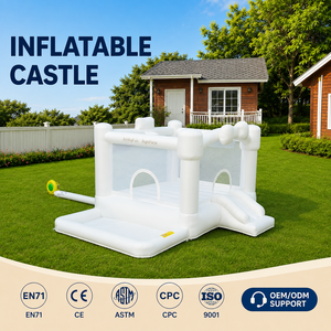 Château gonflable pour 3 enfants, tissu Oxford 420D 840D, souffleur inclus, conforme à la norme ASTM, expédition sous 7 jours, idéal pour les fêtes. - Product Image 1