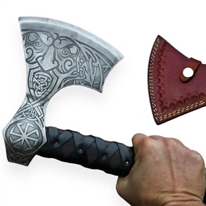 Hache à fendre Jexmoo personnalisée de 19,5 pouces en acier D2, manche en bois de rose, étui en cuir, cadeau d'extérieur, fait à la main, qualité industrielle - Product Image 2