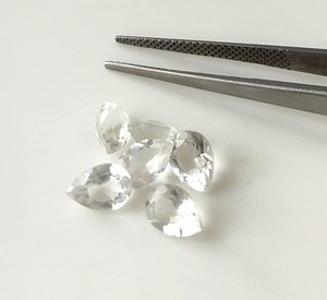 Piedras Preciosas Sueltas de Cuarzo Cristalino Natural al por Mayor, Corte Pera Facetado, 3x5mm-20x30mm, con Juego de Color o Fuego, para Fabricación de Joyas - Product Image 3