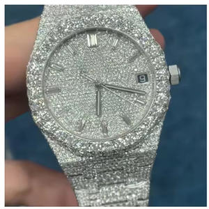 Reloj de Lujo para Hombre con Diamantes Moissanite y Movimiento de Cuarzo, Reloj de Diseño de Acero Inoxidable Premium para Vestir Formalmente - Product Image 5