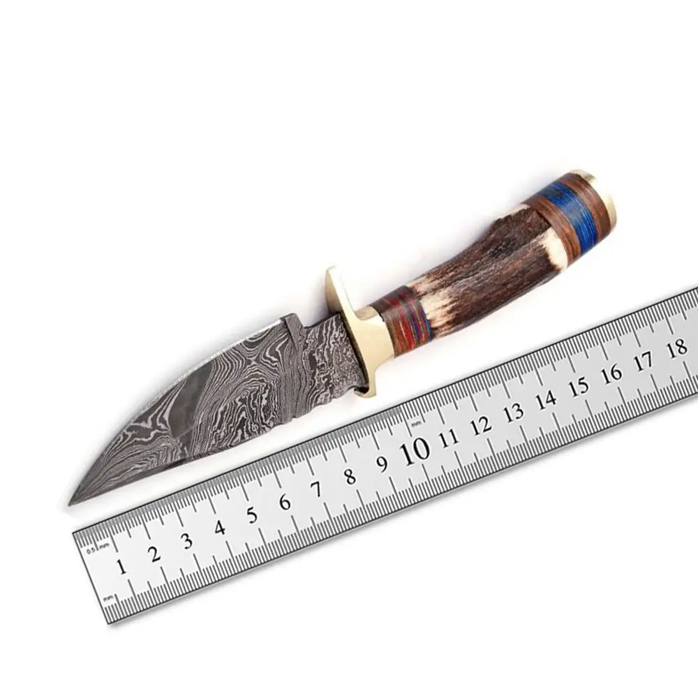 Benutzer definierte handgemachte Damaskus Stahl feste Klinge Jagdmesser geschmiedet Camping Skinner Messer mit Oliven holz Griff