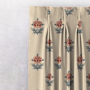 Rideaux transparents imprimés à main indienne avec traitement de fenêtre à motif floral bohème avec poche à tige pour hôtels et maisons - Product Image 3