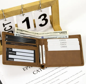 OEM 2025 Tendencia Ligero Hombres Cartera de longitud corta de alta calidad de cuero genuino Logotipo personalizado Precio al por mayor Bifold - Product Image 3