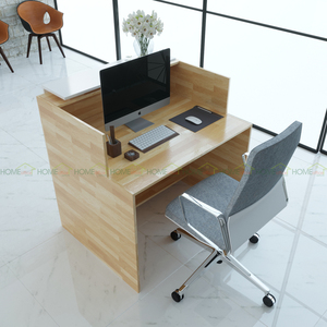 Bureau de réception oblong simple MiWhite BLT68006-100x80x100 (cm) avec éclairage LED durable, design minimaliste, pour usage commercial en magasin de détail ou hôtel - Product Image 2
