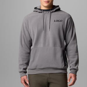 Sweat à capuche pour homme, couleur unie, manches longues, design streetwear tendance, matière polaire, coupe décontractée, impression de logo personnalisée - Product Image 1