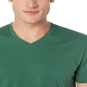 Nuevas Camisetas de Cuello en V para Hombre 2026, Precio al por Mayor Personalizado, Logotipo Personalizado, Diseño Naranja y Negro, 100% Algodón, Transpirable, Secado Rápido, TEXLERA - Product Image 3