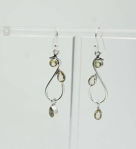 925 argent sterling massif mois de novembre pierre de naissance Citrine avec lunette réglage poire forme crochet boucle d'oreille - Product Image 4