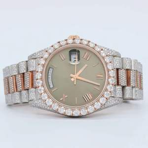 Reloj de Lujo para Hombre, Estilo Ejecutivo, con Diamantes Moissanite Brillantes, Caja de Acero Inoxidable, Movimiento ETA, Edición Limitada, con Caja - Product Image 1