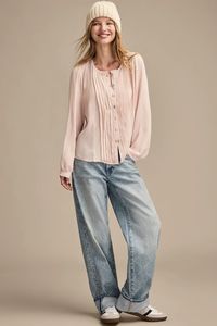 Chemisier vintage bohème en viscose non tissée avec broderie plissée unie/florale, service ODM pour femmes, été/hiver - Product Image 5