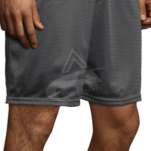 Pantalones cortos de gimnasio con logotipo personalizado para hombre, 100% poliéster, patrón sólido, malla de verano para correr/nadar/playa, pantalones cortos deportivos en blanco - Product Image 3