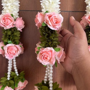 Guirlande de fleurs de jasmin en tissu rose lourd, décoration florale pour le festival de Diwali, guirlande de perles pour plafond, décoration de fête d'anniversaire, décoration d'événement - Product Image 3