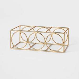 Square Shaped Iron Wire Bottle Stand Gold Powder Coated Top Quality Elegant Style Wholesale <b>Wine</b> <b>Rack</b> American Bar Uses - Product Image 3