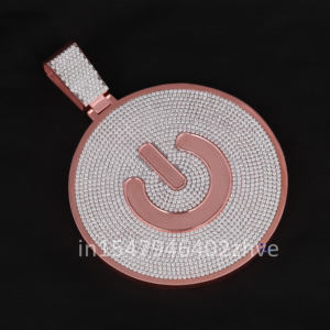 Collection de vente en gros de pendentif hip hop en plaqué or rose 14kt pour cadeau avec diamant cultivé en laboratoire - Product Image 2