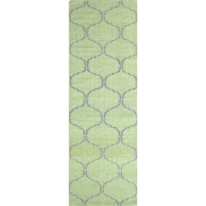 Jaipur Rugs US Indusbar <b>Green</b> Flat Weaves Wool & Viscose Handmade Rectangle Hallway Rug Model Adwv-13011 for Home Use - Product Image 1