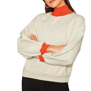 Sweat-shirt à capuche décontracté pour femme avec logo personnalisé, anti-boulochage, col roulé, haut de sport, col rond, 100% coton, séchage rapide - Product Image 1