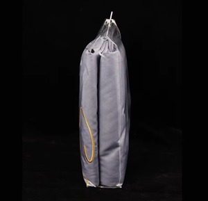 Premium Transparent 0.15mm PVC Textile Bag with Plastic Hanger Bedding Packaging Bag with Hanger and Snap Button - 3-Side Gusset - Product Image 5