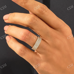 Anillo de Eternidad con Diamantes Cultivados en Laboratorio, Claridad VVS, Oro Sólido de 14k, Anillo Grueso con Incrustaciones para Mujer y Hombre, Certificado de 0.65 CTW - Product Image 4