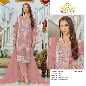 Meilleure vente Georgette costumes pakistanais avec broderie séquence travail vrai miroir Zarkan détaillant disponible pour l'approvisionnement en gros - Product Image 3