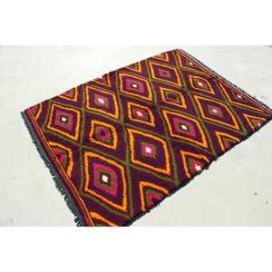 Tapis turc, tapis vintage 4,5x5,9 pieds, tapis en laine violette - Product Image 3