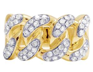 Style Hip Hop personnaliser en argent S925 plaqué or jaune Moissanite diamant cubain lien anneau pour hommes - Product Image 1