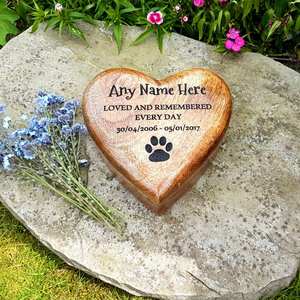 Heart Shaped Mango Wooden <b>Pet</b> <b>Urn</b> Cremation <b>Ashes</b> Box Dog Cat <b>Urn</b> <b>Pet</b> Casket Personalized Large Medium Small Sizes Available - Product Image 5