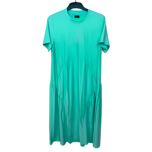 Vestido Maxi informal de alta calidad para mujer, cómodo, de manga corta, suave sensación de mano, patrón sólido, poliéster Chantale duradero - Product Image 6