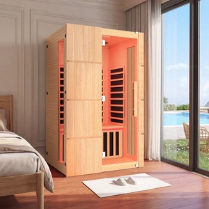 2 Person Infrared Sauna Home Indoor Canadian Hemlock <b>Red</b> <b>Light</b> <b>Therapy</b> Spa Room - Product Image 2