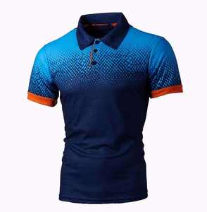 Calidad 220 gramos poliéster/algodón liso teñido hombres para Polo camisa ligera transpirable de talla grande sólido Ringer camiseta - Product Image 3