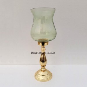 เชิงเทียนทำจากไม้ทำจากแก้วเฮอริเคนใส - Product Image 5