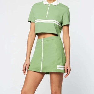 Ensemble jupe polo pour femmes au design personnalisé-Tendance, confortable et parfait pour une tenue décontractée de tous les jours - Product Image 1