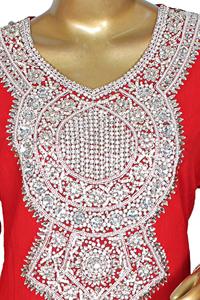 Hot Premium Red Color Embroider Design Moroccan Abaya <b>Kaftan</b> Dresses for Dubai Ethnic <b>Women</b> Clothing Dress - Product Image 3