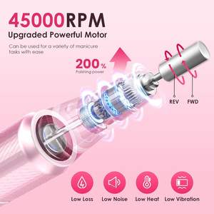 La mejor lima de uñas eléctrica Efile profesional para uñas Taladro de uñas acrílico Herramienta de salón portátil inalámbrica con pilas - Product Image 3