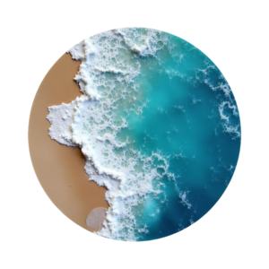 Posavasos de resina y madera de diseñador Ocean, utensilios de cocina perfectos, alfombrillas y almohadillas redondeadas, posavasos lujosos, recién llegados - Product Image 1