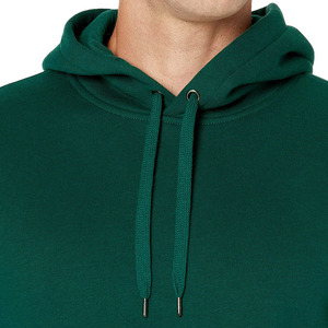Hoodie pria polos dengan Logo kustom warna hijau gelap hoodie bordir bulu domba kosong perca pakaian jalanan berat badan hoodie pria polos - Product Image 4