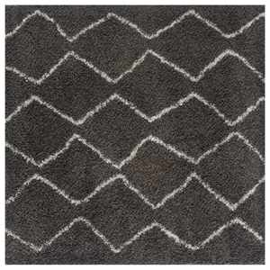 Tapis d'intérieur en fourrure gris foncé de style marocain 840 Set - Product Image 6