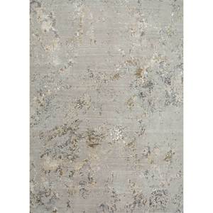 Alfombra Kavi Gris y Negra Anudada a Mano de Lana y Seda de Bambú con Patrón Abstracto Srb(713) para Uso Doméstico - Product Image 1