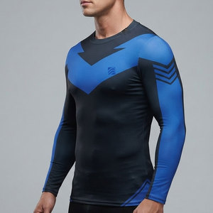 Camiseta Deportiva de Alta Elasticidad para Exteriores, Diseñada con Manga Larga para Hombre, Estilo Rash Guard para BJJ, para un Movimiento Flexible y Cómodo - Product Image 3