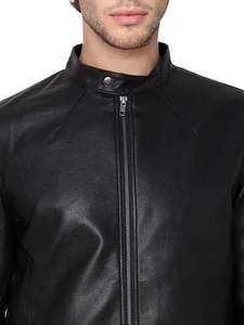 Automne hiver hommes support chauffant Jacquard brodé haut à manches longues en cuir PU veste de Baseball moto veste motif - Product Image 6