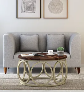 ล่าสุดโต๊ะกาแฟโลหะใหม่ออกแบบใหม่กลับเคลือบโต๊ะกาแฟโลหะElegantทนทานสําหรับตกแต่งบ้านหรูหรากลางตาราง - Product Image 4