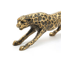 Jaguar Sculpture pour dessus de table Sculpture artisanale de haute qualité pour la décoration de la maison et du bureau Sculpture décorative couleur or