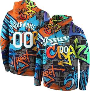 Sudadera con capucha para hombre con estampado de logotipo personalizado DIY de alta calidad, talla americana, 100% poliéster, sublimación lisa - Product Image 1