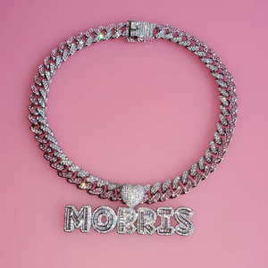 Custom <b>Name</b> 925 Sterling Silver Pendant Iced Out VVS Moissanite Diamond Cuban <b>Chain</b> Hip Hop Statement Necklace For Men Women - Product Image 3