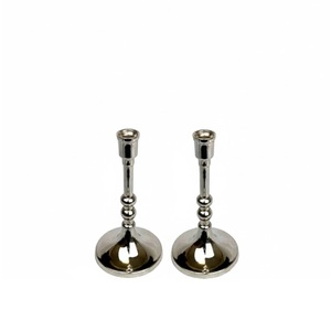 Wholesale Luxury Silver Aluminium Candle Holder Set 2 <b>Tall</b> Classic Metal <b>Candlesticks</b> Home Wedding Birthday Decor Eco-Friendly - Product Image 3