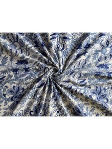 Tela de Jersey de algodón indio hecha a mano, tela de confección para mujer con estampado de bloques de pájaros, tela suelta Rning - Product Image 4