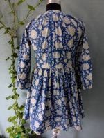 Robe d'été décontractée pour femme en coton tissé à la main, imprimé indien, style streetwear, écologique, à manches courtes, respirante, motif floral mignon