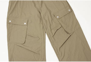 กางเกงลำลองมีกระเป๋าหลายกระเป๋าผ้ายืดมีฝาปิดแบบผูกขาสไตล์สตรีทแฟชั่นสุดเท่สำหรับผู้หญิง - Product Image 3